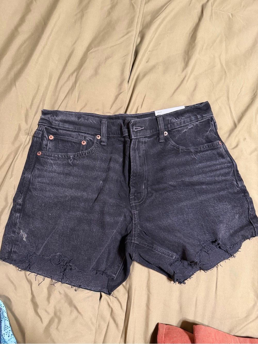 American Eagle Outfitters Black Distressed Denim Cutoff Shorts